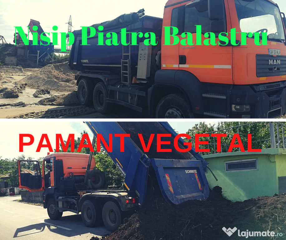 Transport Nisip Piatra Balastru Transport Pamant Vegetal....