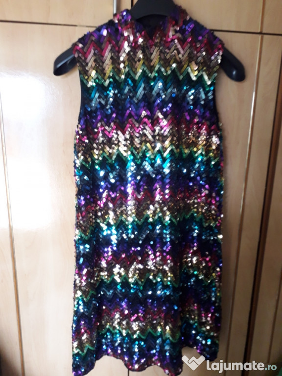 Rochie din paiete multicolor