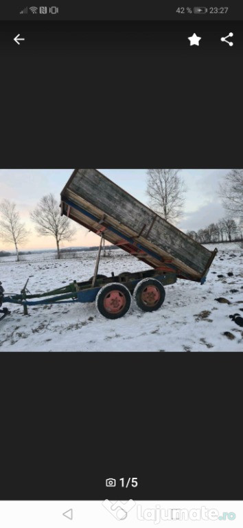 Remorcă basculabilă cu 2 axe