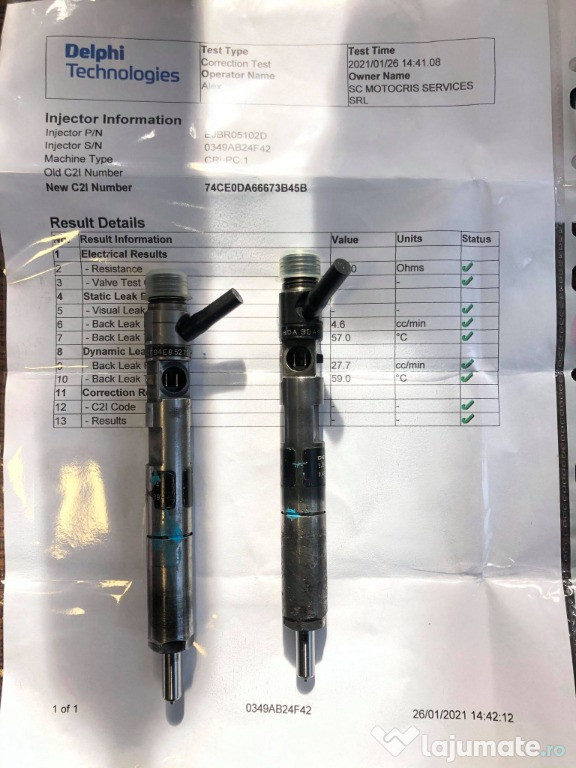 Injectoare Renault Delphi 1.5 dci euro4, Cod: EJBR05102D