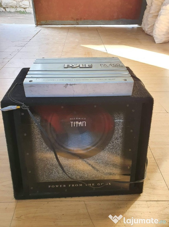 Subwofer auto titan+stație 1000w