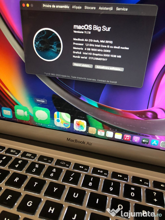 MacBook Air intel core i5,SSD,Tastatura luminata