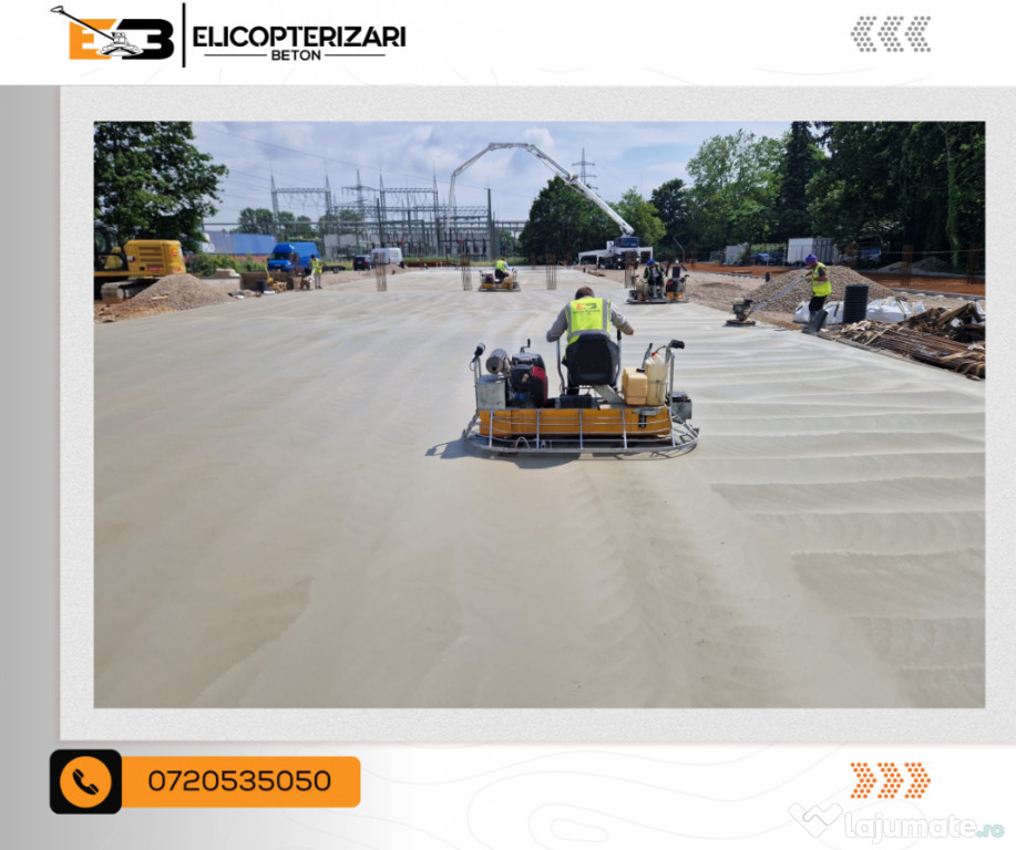 Servicii complete turnare beton și finisare. 2000 mp/zi.