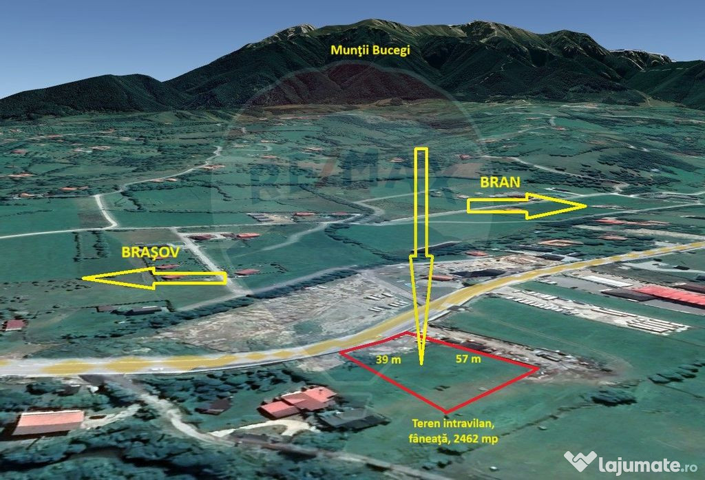 Teren intravilan, 2462 mp, Bran, DN 73