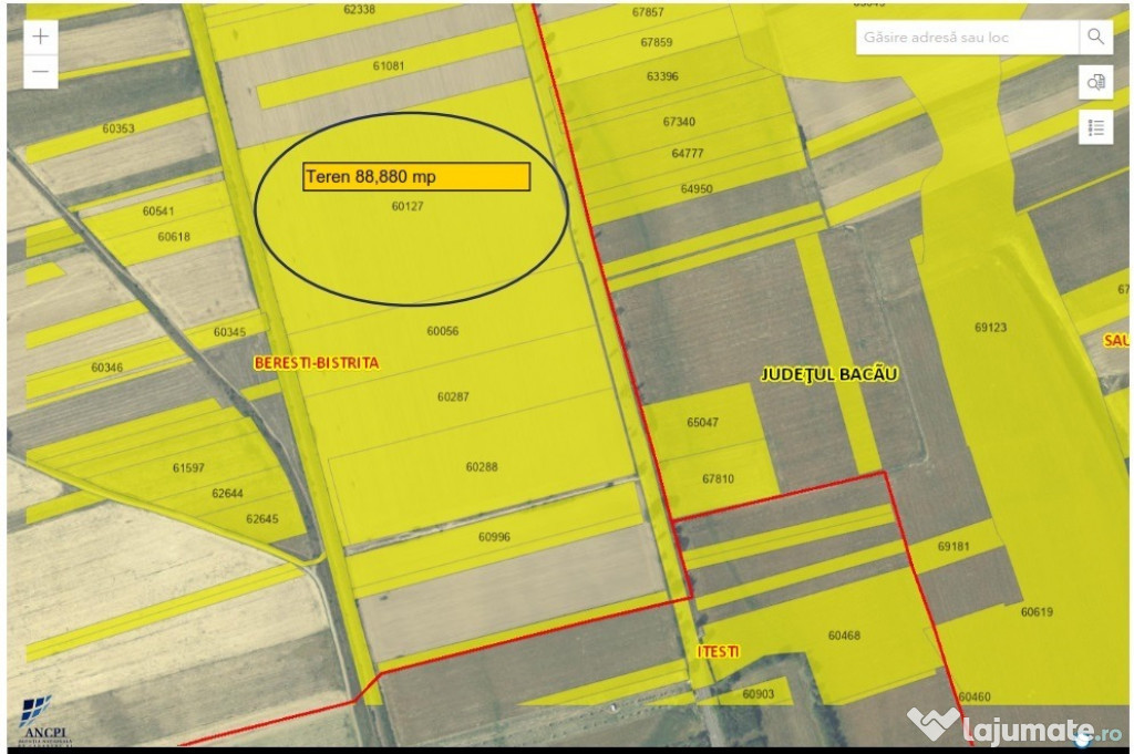 Teren extravilan 88.880 MP la E85!