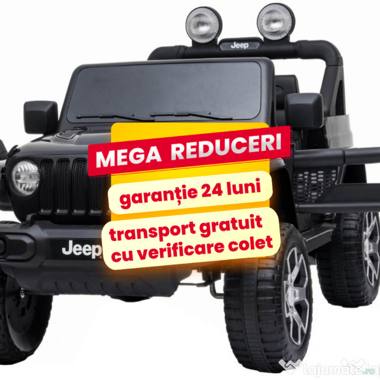 Masinuta Electrica Copii 2-8 Ani Jeep Wrangler Rubicon 180W 4x4 Negru