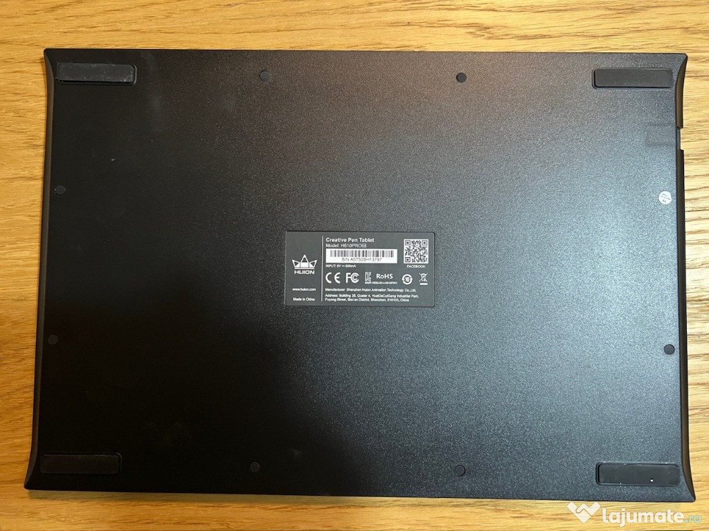 Tableta grafica HUION H610PRO V2 USB, Negru