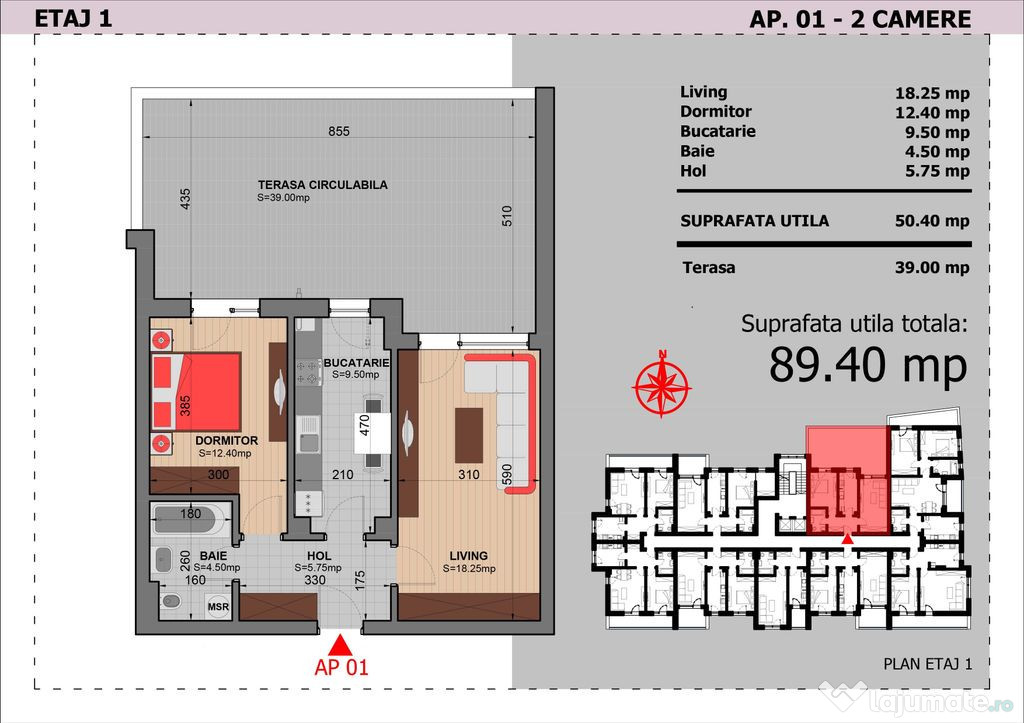 Apartament 2 Camere Cu Terasa Sector 4 Grand Arena 89.4Mp