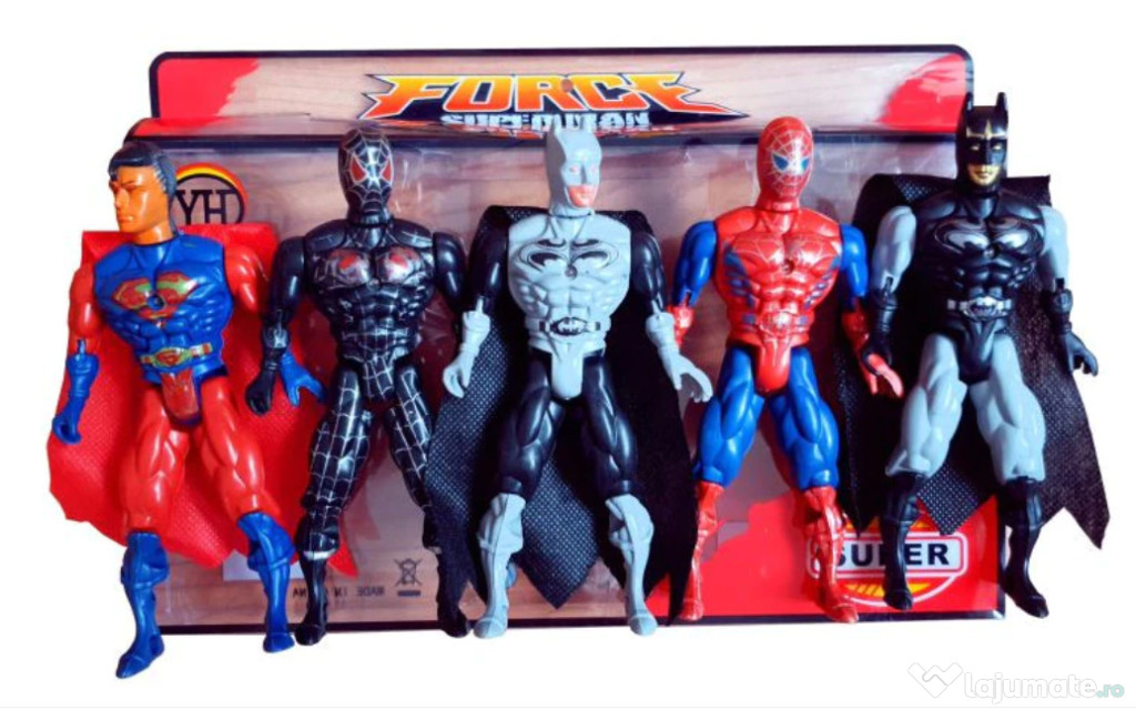 Set format din 5 super eroi pentru copii Spider Man Bat Man Super Man