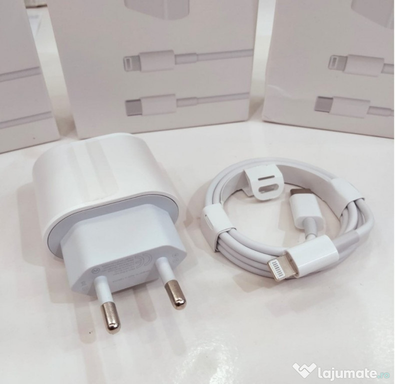 Set incarcator 20w fast charge iPhone adaptor priza + cablu incarcare