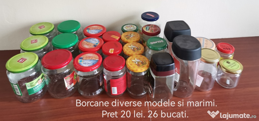 Borcane diverse marimi compot gem zacusca bunatati camara