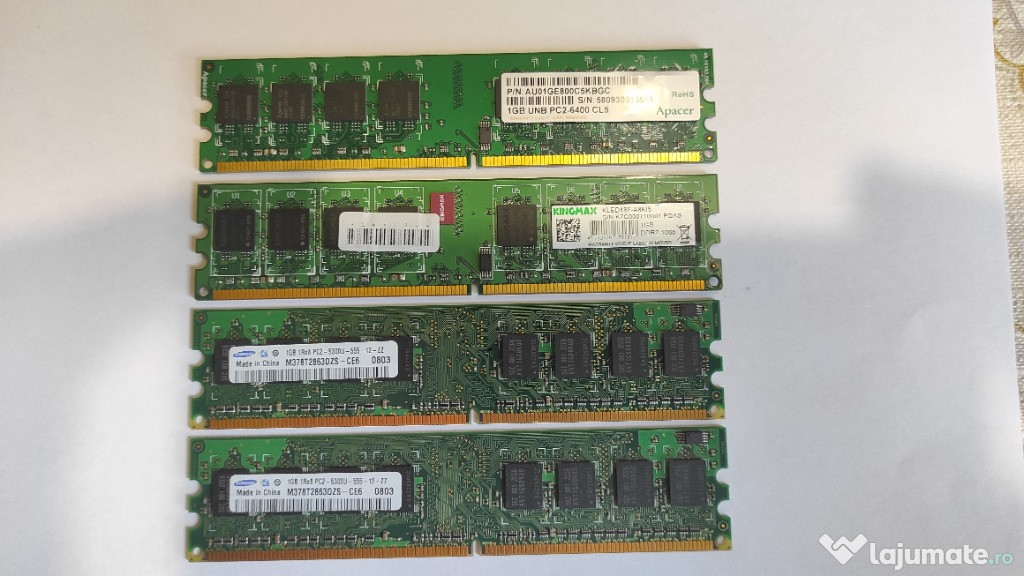 Memorii RAM DDR2 1GB, 2GB pentru desktop si RAM 1GB pentru Laptop