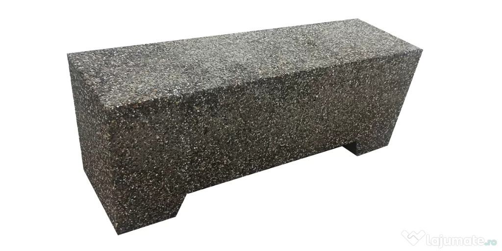 Banca din beton cu aspect de piatra de rau 120x45x35 cm