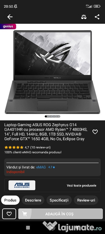 Laptop Asus gaming pt piese