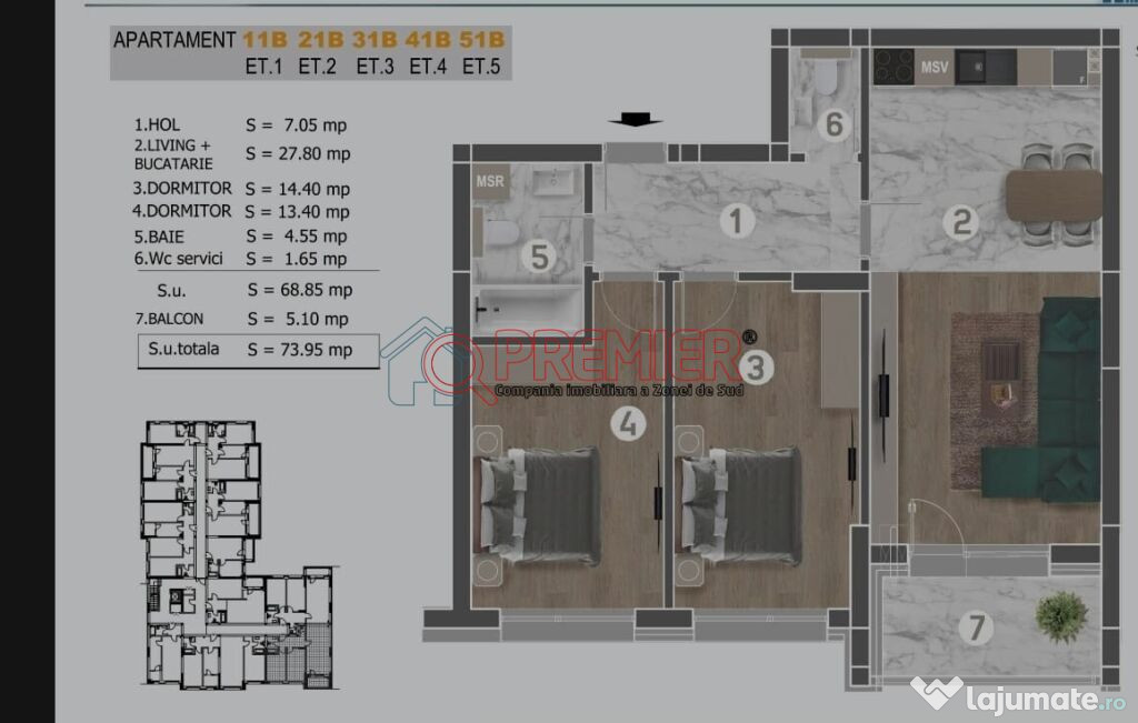 Comision 0% Apartament 3 Camere Lux Brancoveanu - Grand