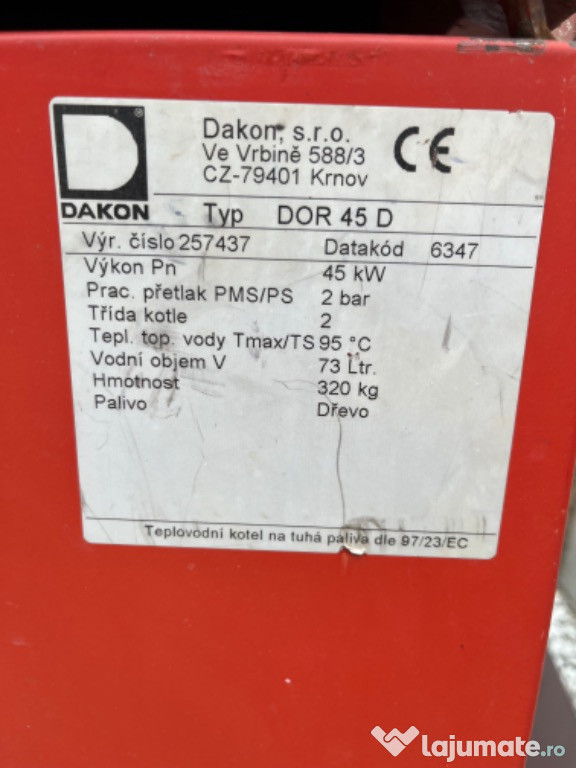 Centrala pe lemne Dakon 45 kw