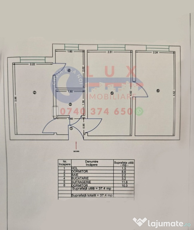 ID 3581 APARTAMENT CU 3 CAMERE LA PRET DE GARSONIERA