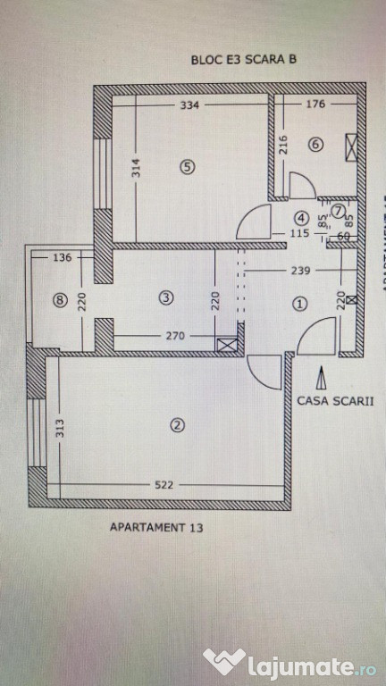 Apartament 2 cam Brosteni etaj 3