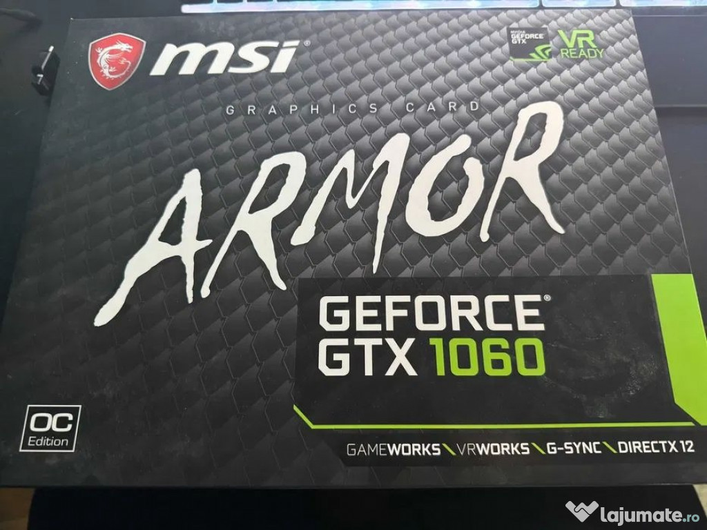 Placa video MSI GeForce GTX 1060 ARMOR OC, 6GB, 600 lei