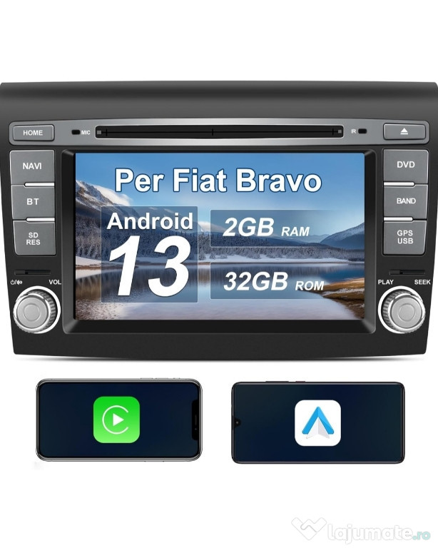 Navigație,Android Auto Fiat Bravo 32Gb,