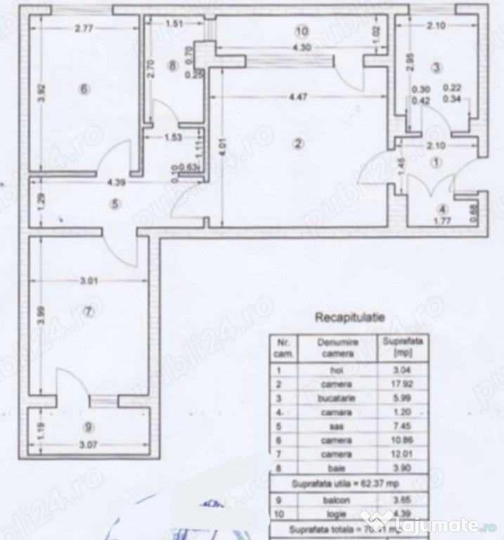 Apartament 3 camere semidecomandat, 8/10, Drumul Taberei, Va