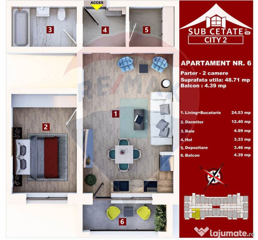 COMISION 0% Apartament Nou Cu 2 Camere De Vânzare