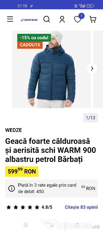 Geaca schi warm 900