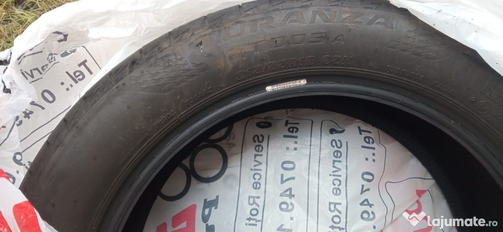 Vând set cauciucuri Bridgestone Turanza T005A 215/55/18 95H