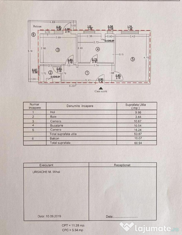 Apartament 2 camere,parter inalt cu balcon mare si boxa, zona Unic