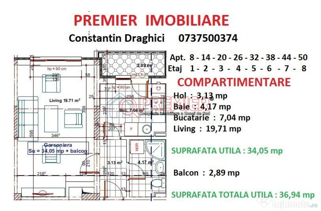 Metalurgiei - Postalionului - Garsoniera - 45870 euro