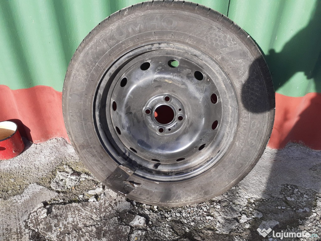 Set roti 4x100 Dacia Logan MCV jenți + anvelope vara KUMHO 185 65 r15