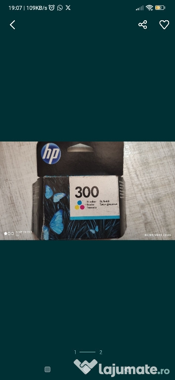 2 cartușe HP300 tricolor originale, sigilate, sistem Ciss re