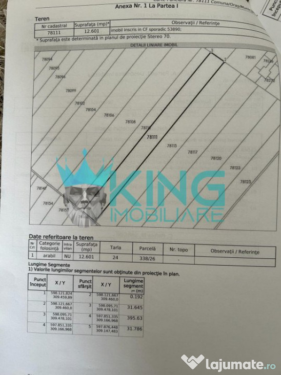 Teren 12600 MP | Vidra -Balta Berceni | Comision 0% | Oportu