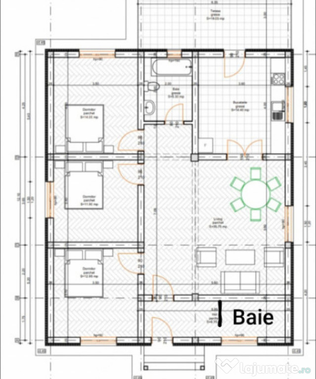 Casa 3 dormitoare , 2 bai , canalizare, apa, gaz. Lilieci