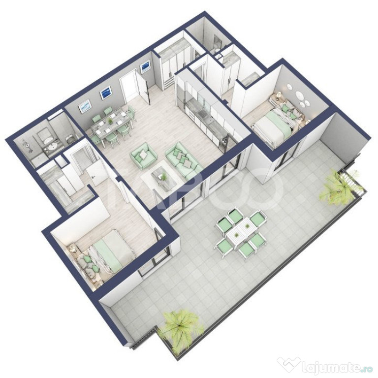 Comision 0 Penthouse 74mpu 3 camere terasa 46mp bloc cu lift