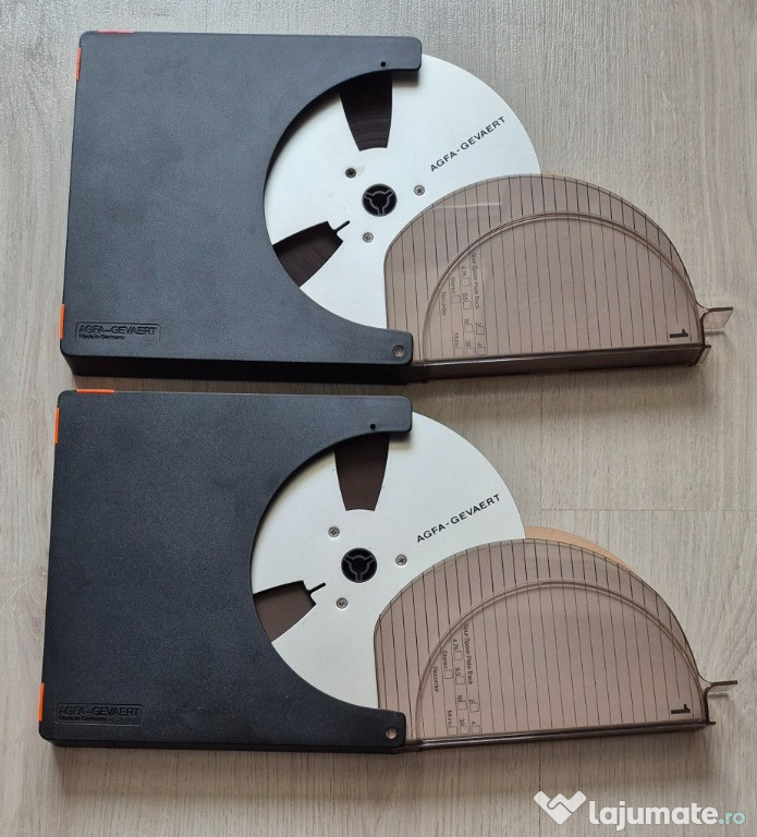 2 benzi magnetice AGFA PEM 368 – 540m / 1800ft / 18cm – tambur metalic