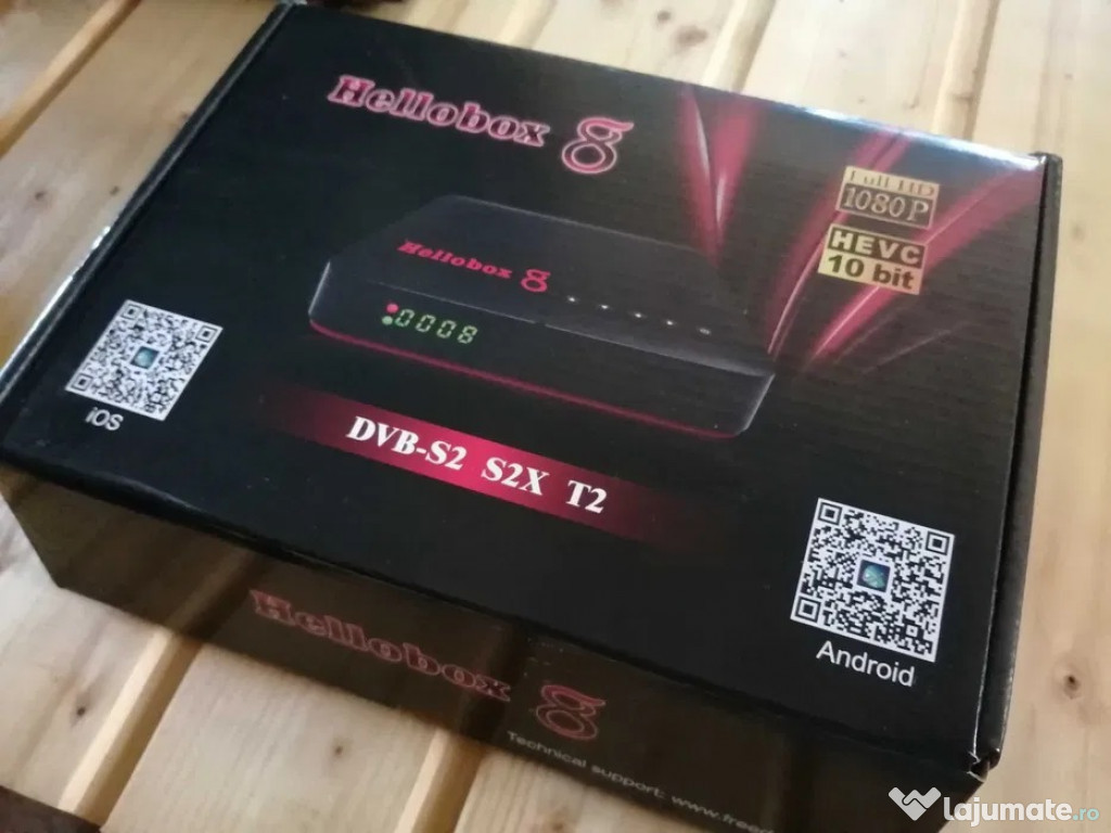 Receiver Satelit DVB-S2X si DVB-T2, HelloBox 8, FullHD