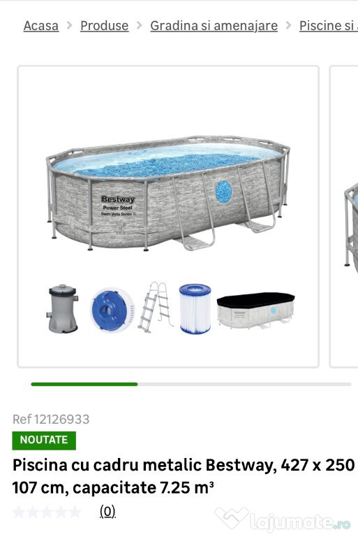 Vand piscina Bestway 4,27x250x107 in garantie + bonus pompa evacuare