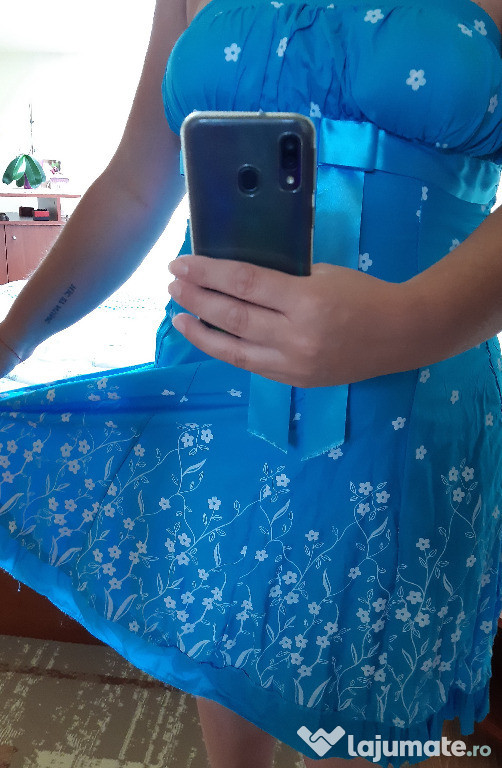 Rochie albastra cu bretele (L)