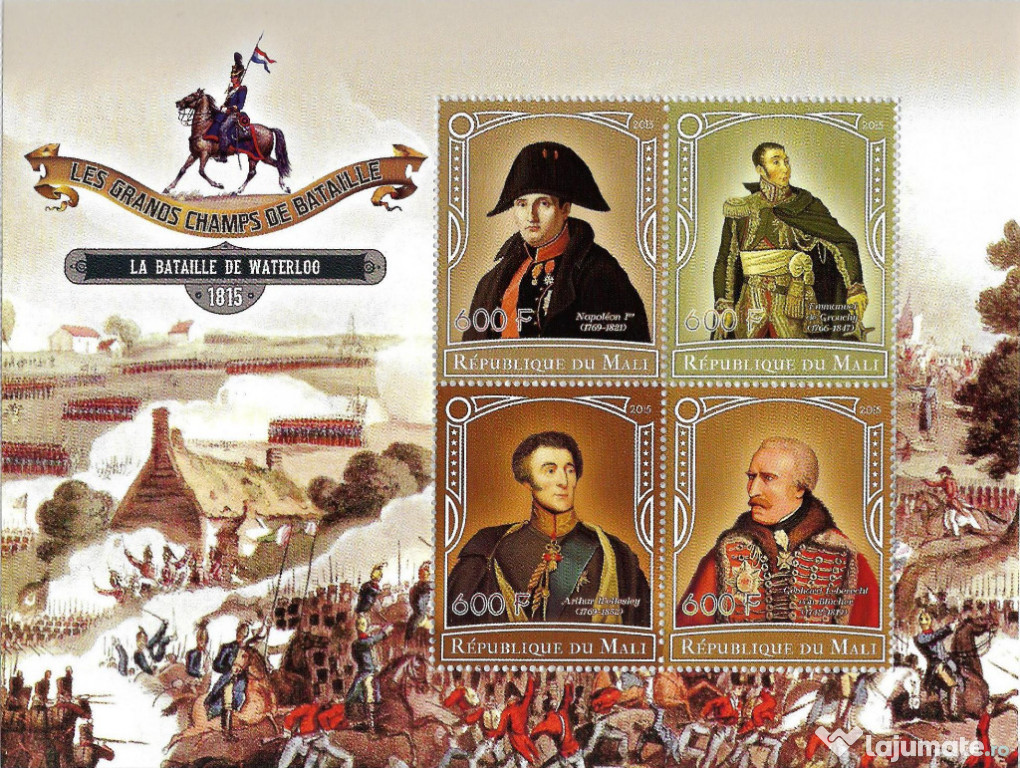 Super timbre colita Mali tema Napoleon Bonaparte Waterloo