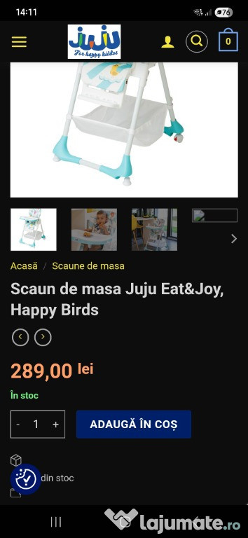 Vând scaun de masa bebe