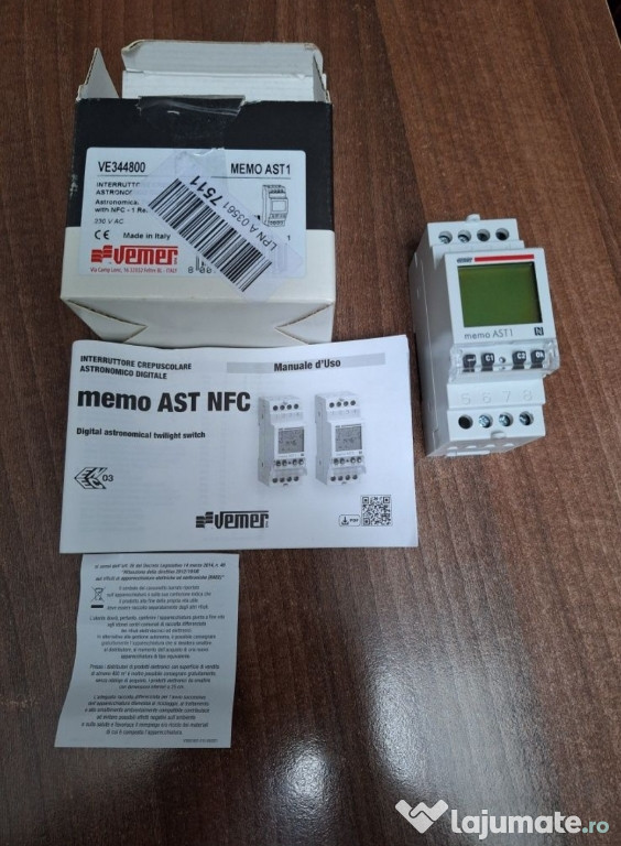 Intrerupător crepuscular programabil memo AST 1 NFC