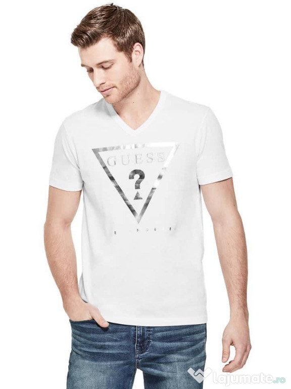 Tricou alb Guess pentru barbati