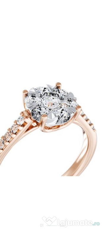 Inel de logodna TEILOR aur roz 18K diamante 0.5ct