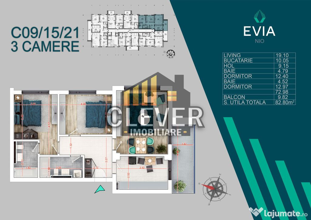Apartament Premium 3 Camere Finisaje Lux-Metrou N Teclu