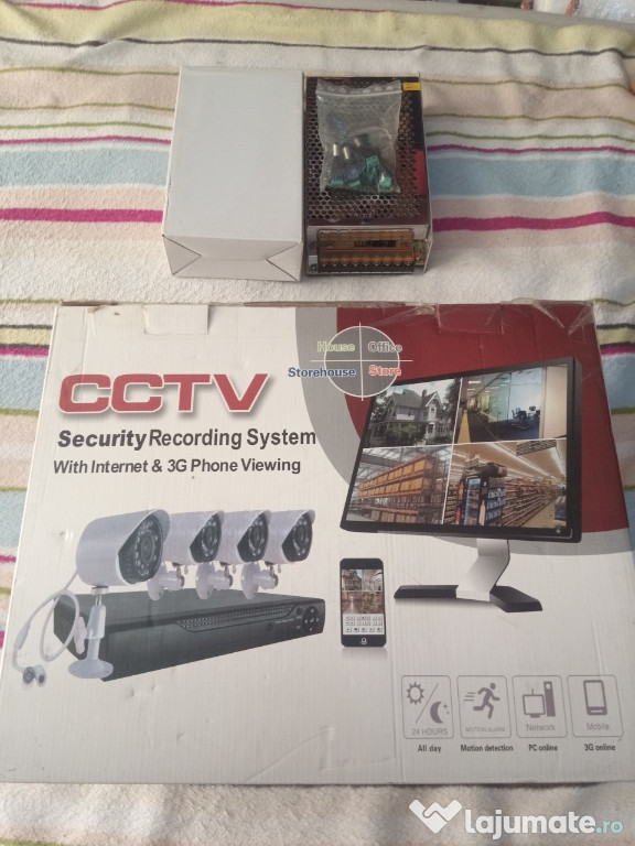 Kit Supraveghere Video CCTV DVR 4 Camere Exterior + HDD Seagate 1TB