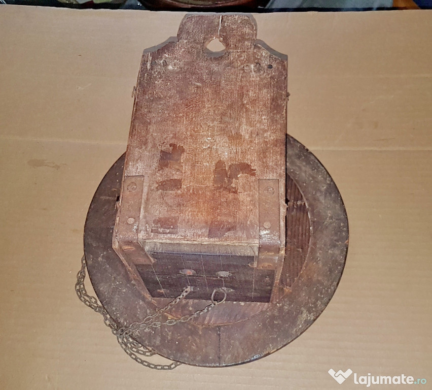 G50-Ceas perete rustic Austria-Germania cadran metalic litere romane.