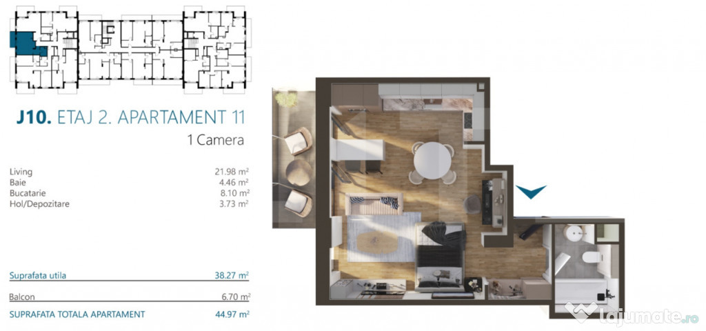 Revanzare,Apartament o camera, 38,5 mp, etaj 1, Bloc premium