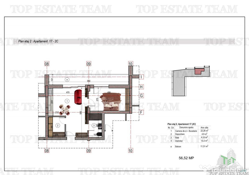 Apartament 2 camere bloc nou metrou 1 Decembrie 1918