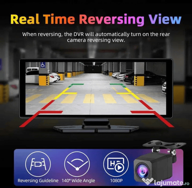 Navigație Auto 10.26" 4K Dash Cam + CarPlay/Android Auto Wireless NOU!